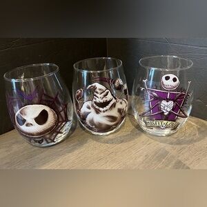 Disney Nightmare Before Christmas Stemless Glass Set - Purple and Black